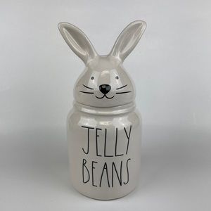 Rae Dunn Artisan Ceramic Jelly Beans Bunny Candy Canister 9.5”